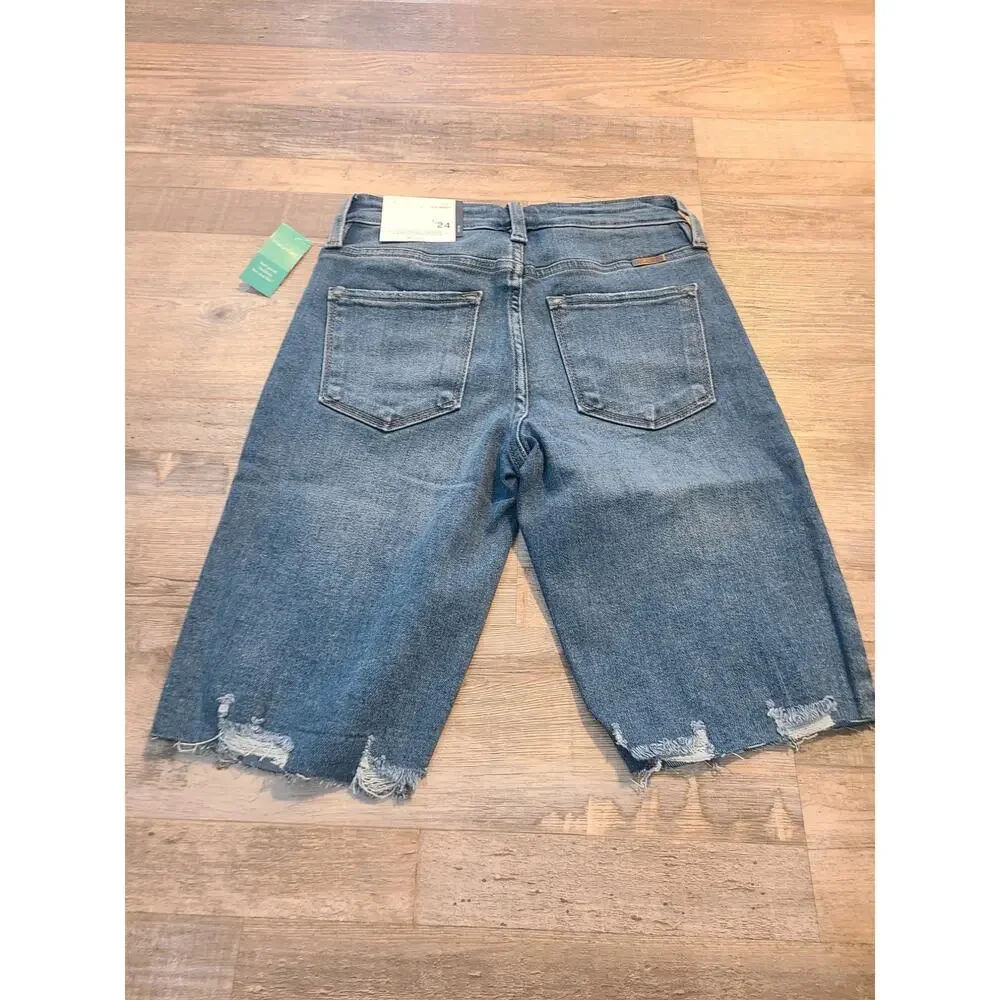 Kancan 1/24 junior's cut off denim long shorts new with tags